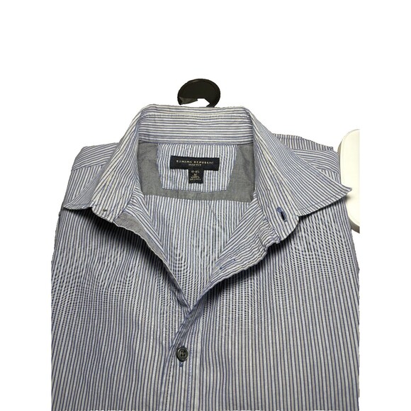 Banana Republic Men's Casual Button-Up Shirt Gray Blue Cotton Sz M 15 15 1/2 - Picture 5 of 5
